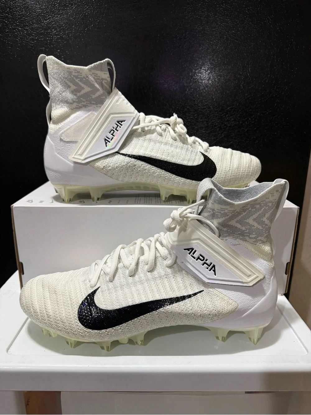 Nike Alpha Menace Elite 2 White Football Cleats Men's Size 11.5 WIDE BV3298-100